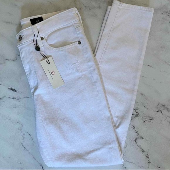 AG Mila White Super High Rise Distressed Jeans New With Tag 30 - Picture 2 of 6